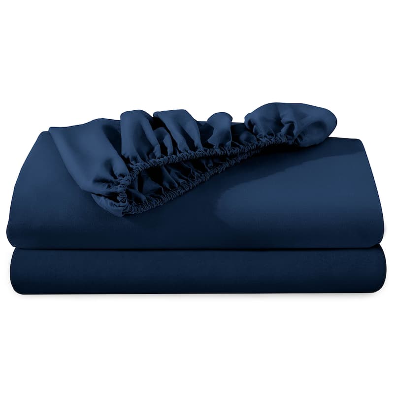 Bare Home 2-Pack Microfiber Fitted Bottom Sheets - Twin XL - Dark Blue