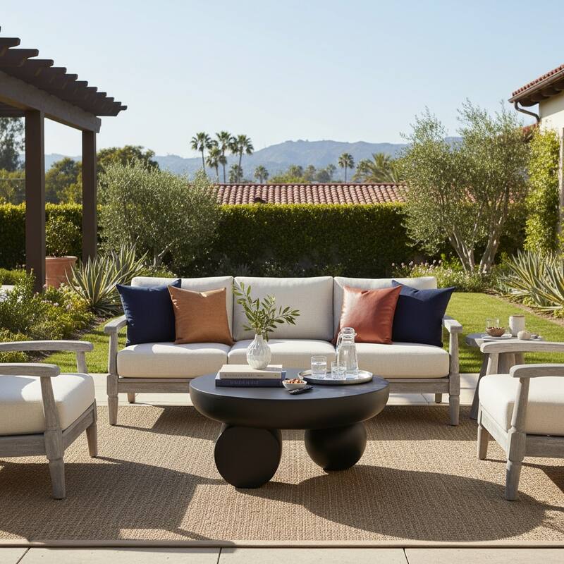 Christopher Knight Home - Obsidian Modern Sculptural Round Coffee Table - Black