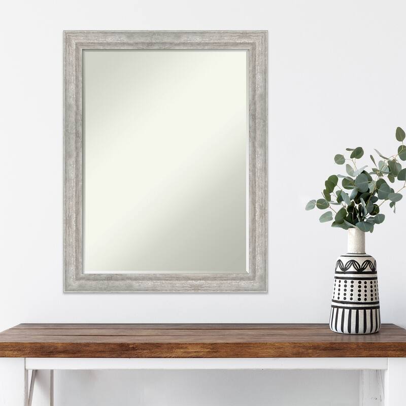 Angled Half-Inch-Bevel Wood Framed Wall Mirror - Glass Size 18x24