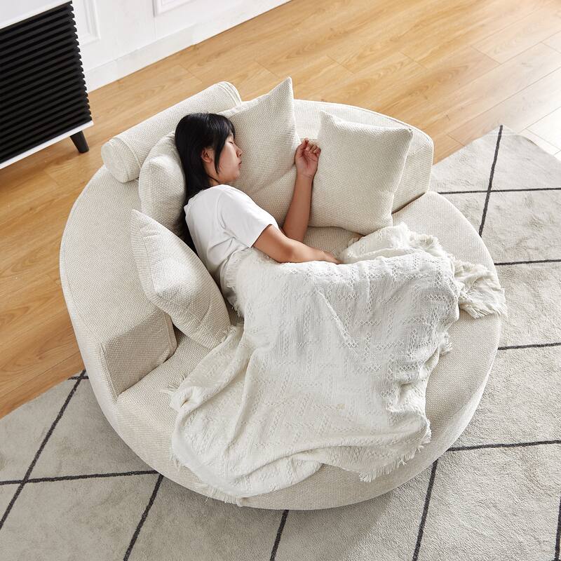Comfortable Chenille Foam Swivel Chair for Various Rooms, Enhancing Relaxation
