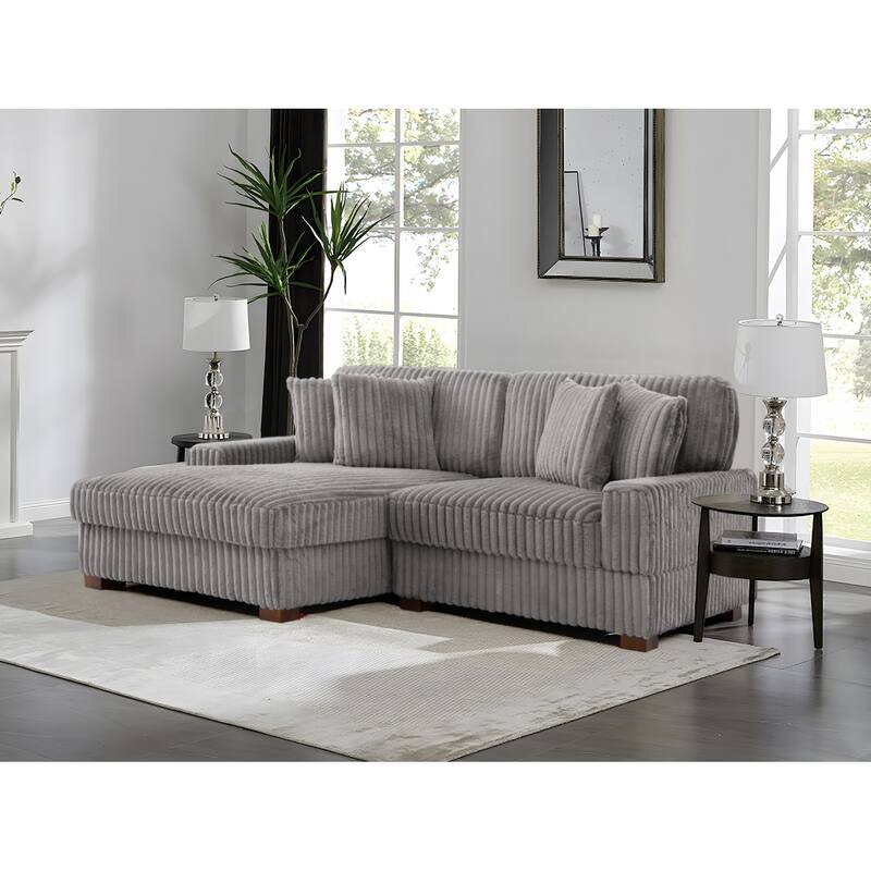 118.4"W Plush Modular Sectional Sofa with Pillows