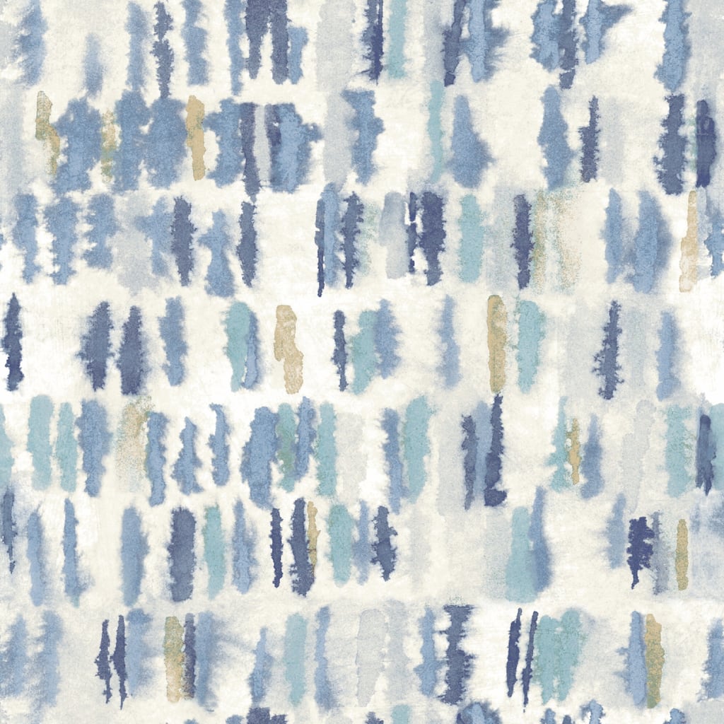 Tamara Day Blue Watercolor Fountain Peel and Stick Wallpaper Blue By Roommates