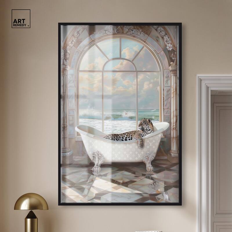 Jaguar Arch Bathroom Glam Shadowbox by Art Remedy
