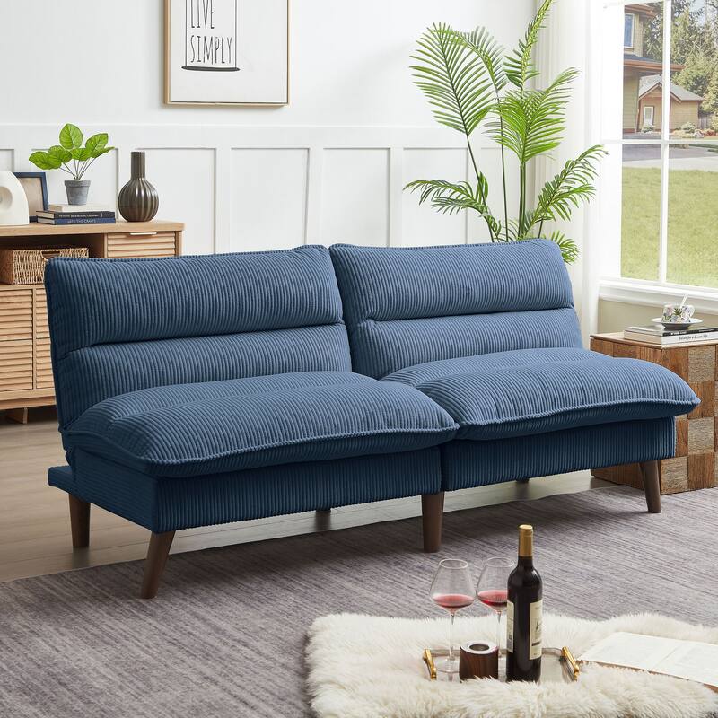 Cordury Armless Futon Sofa Bed