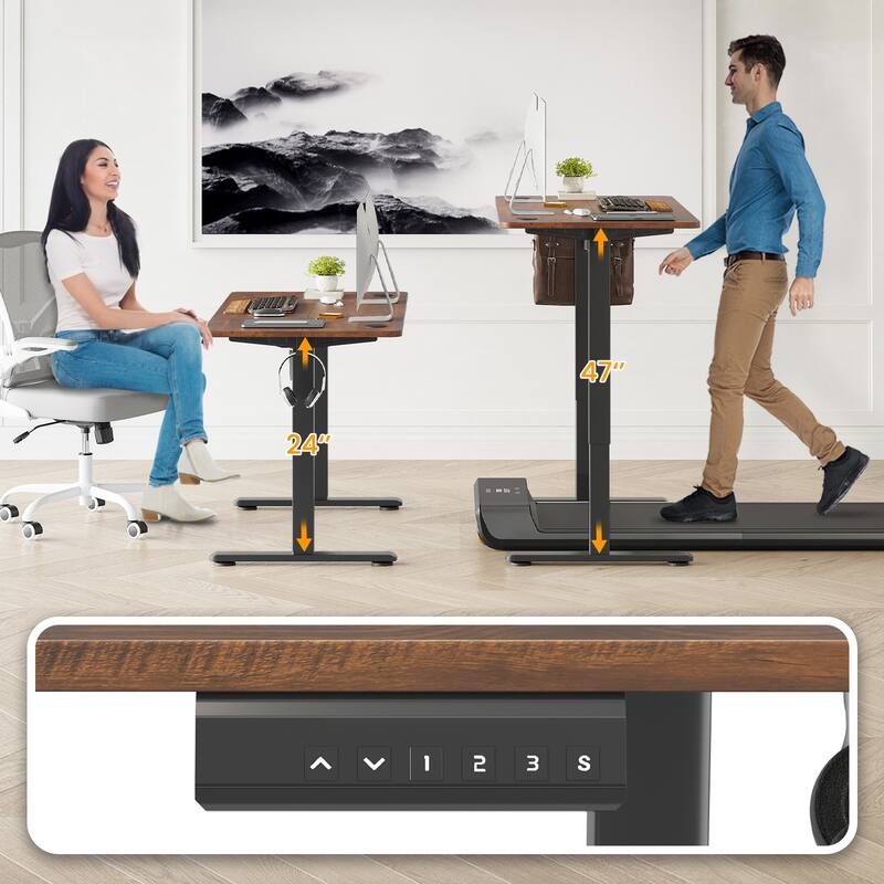 48'' Adjustable Height Sit Stand Home Office Desk