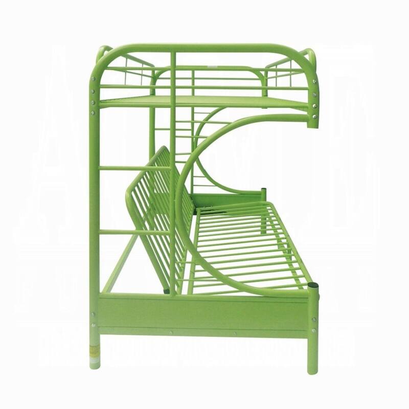 Metal Twin over Full Size Futon Bunk Bed, Green