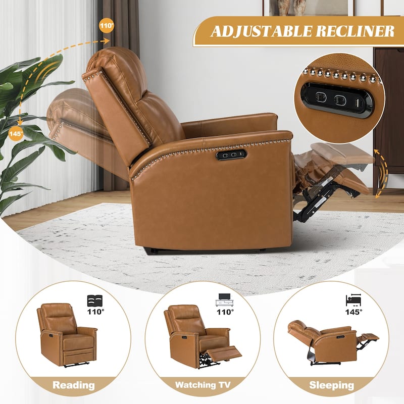 Salvador Transitional Electric Recliner set of 2 with Special Arms by HULALA HOME