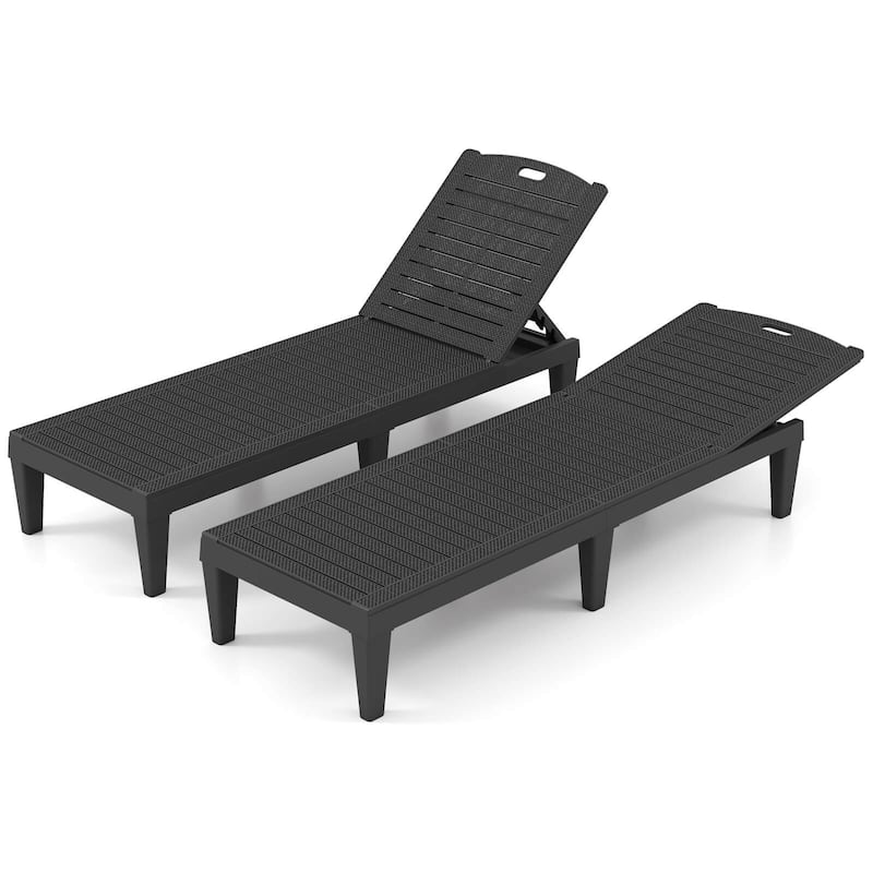 Costway Chaise Lounge Chairs Set of 2 with 5-Position Adjustable - See Details