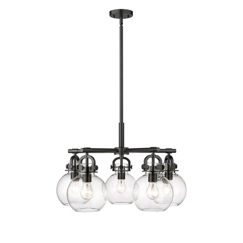 Innovations Lighting Newton Sphere - 5 Light 7" Stem Hung Chandelier.