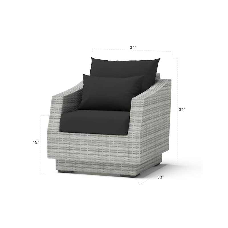 Cannes 5 Piece Sunbrella Outdoor Patio Fire Chat Set