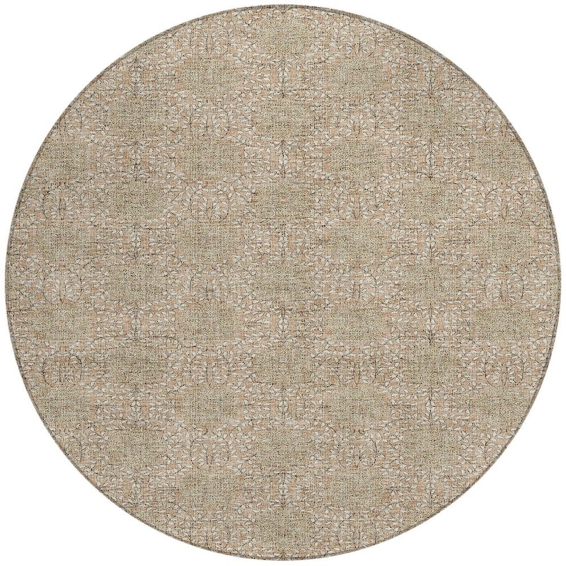 HomeRoots Damask Transitional Rectangle Outdoor Rug