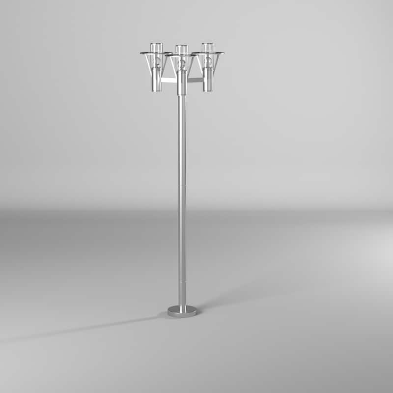 Eglo Belfast 3-light Stainless Steel Outdoor Post Light with Clear Glass
