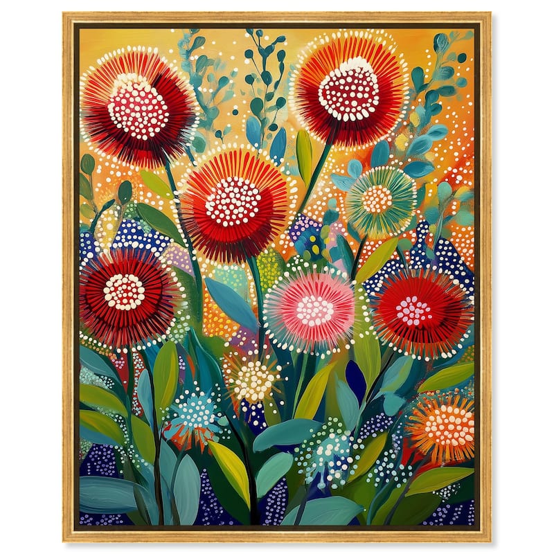 Vivid Flora I Canvas by Art Remedy - 30" x 36" - Gold