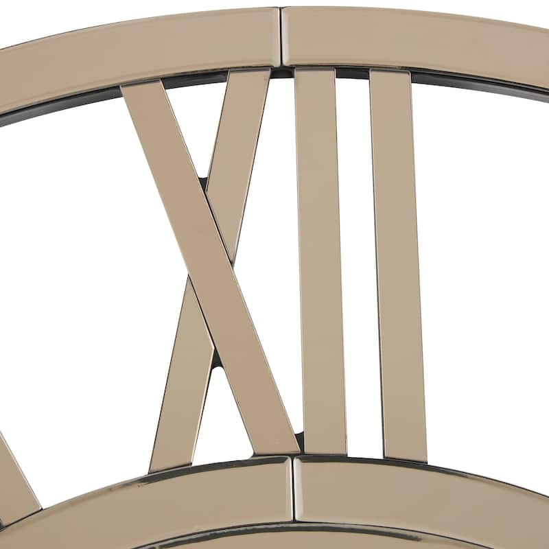 Silver or Gold Glass Mirrored Wall Clock