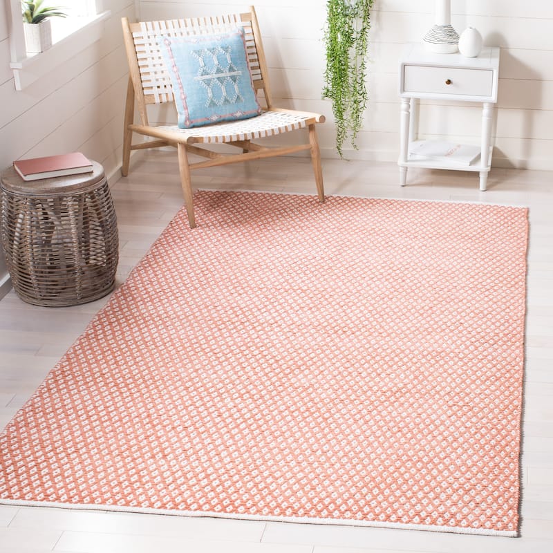 SAFAVIEH Handmade Boston Shirine Coastal Cotton Flatweave Rug - 3' x 5' - Orange