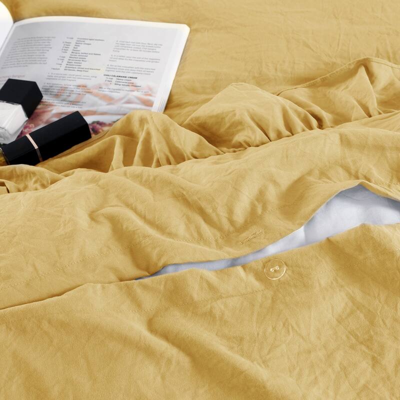 Soft Washed Microfiber Ruffle Duvet Cover Set