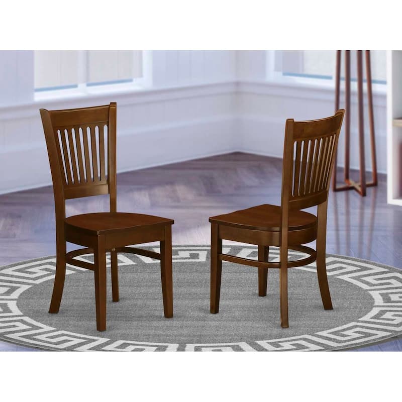 Oak Dining Chairs with Solid Wood Seats - Elegant 37 Inch High Kitchen Accent Seating - 17
