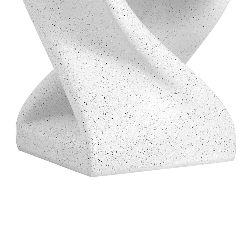 Christopher Knight Home - Modern 13.39'' Twisted Pedestal MGO Side Table for Indoor and Outdoor Use - 13.39"W/White Marble