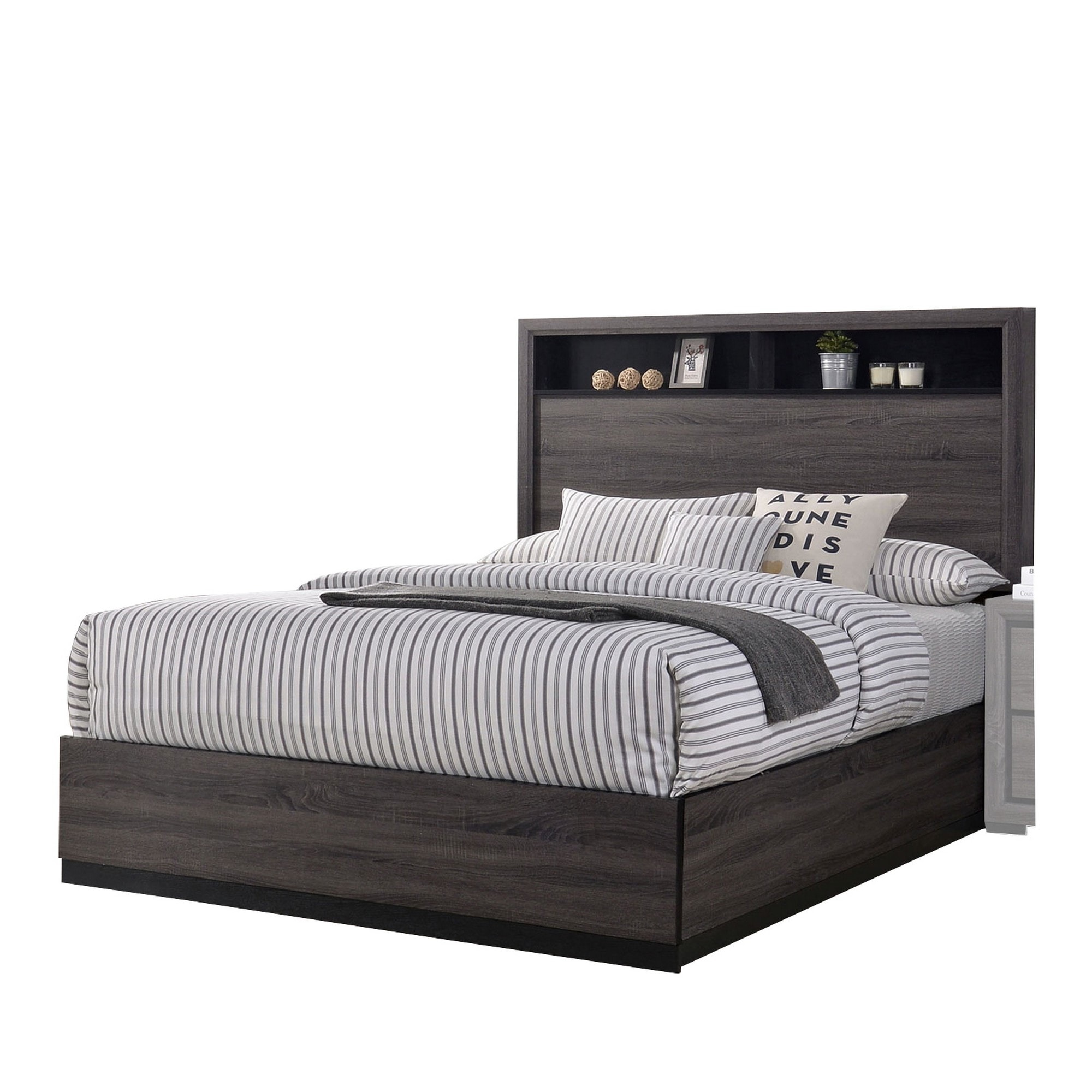 Grey cheap bookcase headboard