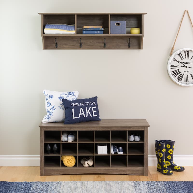 Prepac Drifted Grey Wood 48-inch Wide Floating Entryway Shelf