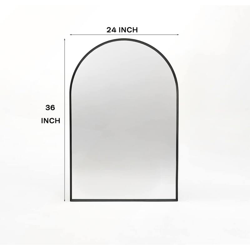 24x36 Inch Metal Framed Arched Bathrrom Mirror