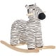 preview thumbnail 1 of 8, Cute Zebra Rocking Horse for Toddlers with Realistic Sounds, Safe Base, and Plush Fabric for Ages 2-4 Black