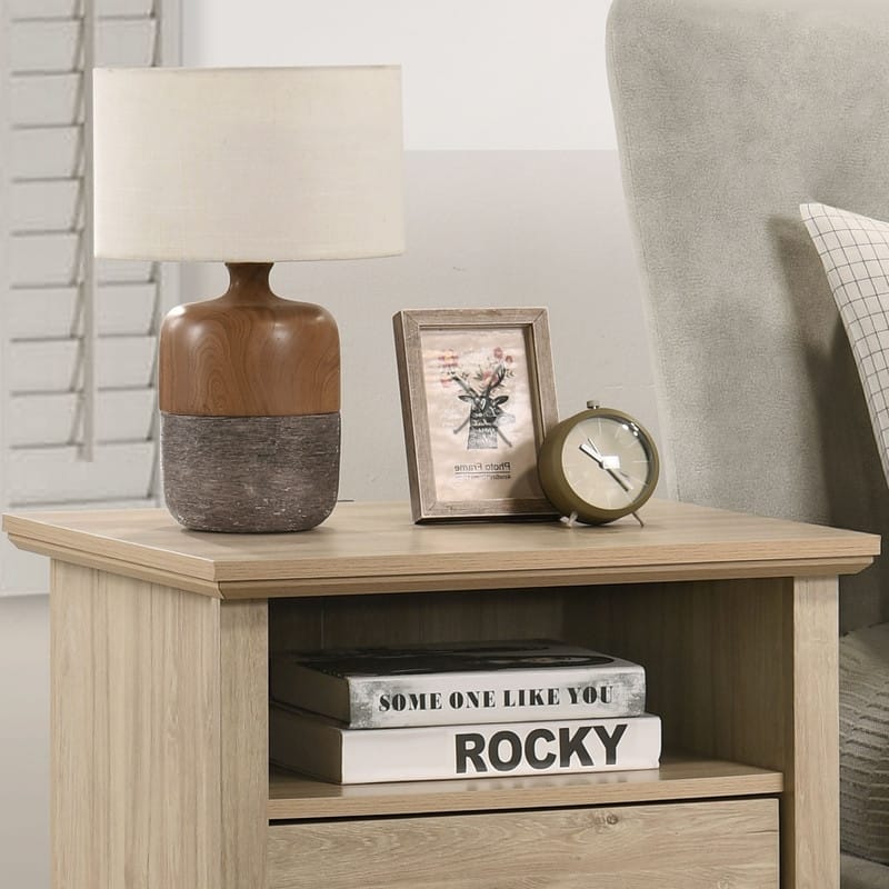 Elara 22"W 2-Drawer Nightstand Bedside Table with USB charging Ports