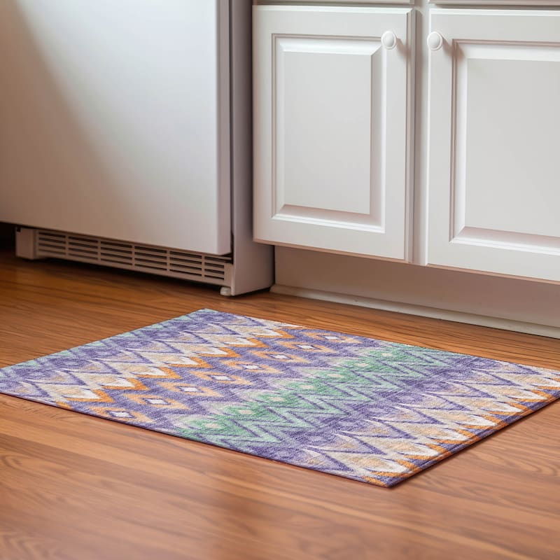 Premium Washable Super Soft Boho Womba Mayfield Rug - Purple - 1' 8" x 2' 6" - Rectangle