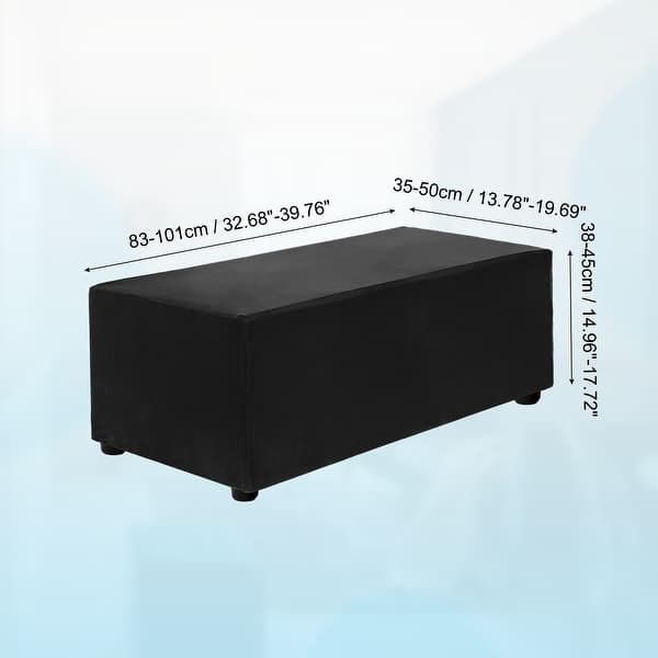 dimension image slide 28 of 52, Stretch Foot Stool Cover Rectangular Square Foot Stool Slipcover