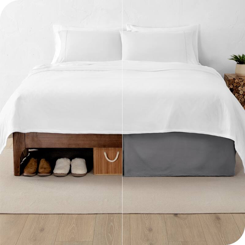 Bare Home Pleated Bed Skirt - 15-Inch Tailored Drop Easy Fit