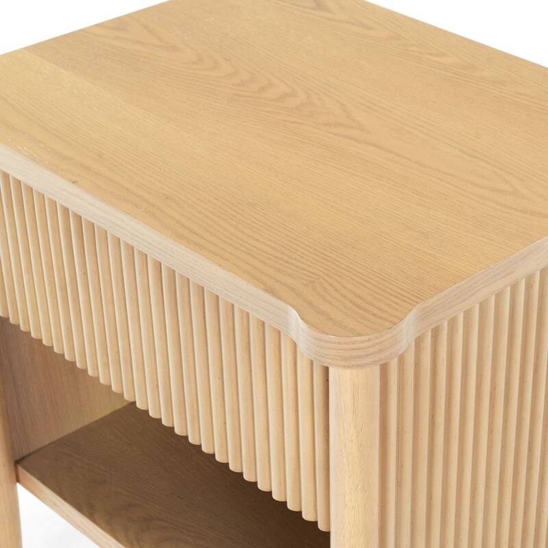 SAFAVIEH Couture Shelbie 1-Drawer Reeded Nightstand, Fully Assembled