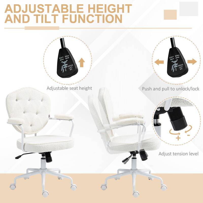 Cute Home Office Chair Desk Chair with Wheels, Gaming Chair Back Chair Visitor Chair Vanity Chair for Bedroom