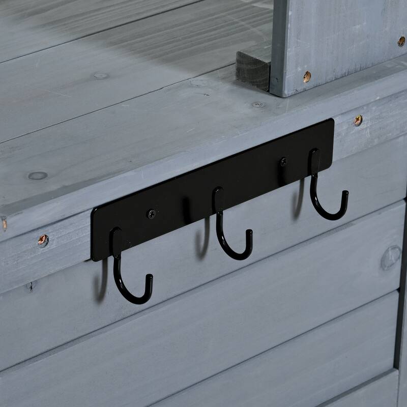 Roomfitters Garden Potting Bench with Storage Hutch, Outdoor Potting Table with 6 Drawers and Cabinets, Shelves