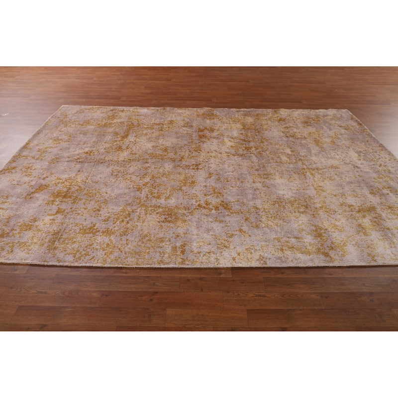 Modern Area Rug Hand-Knotted Abstract Bedroom Wool Carpet - 6'6"x 9'10"