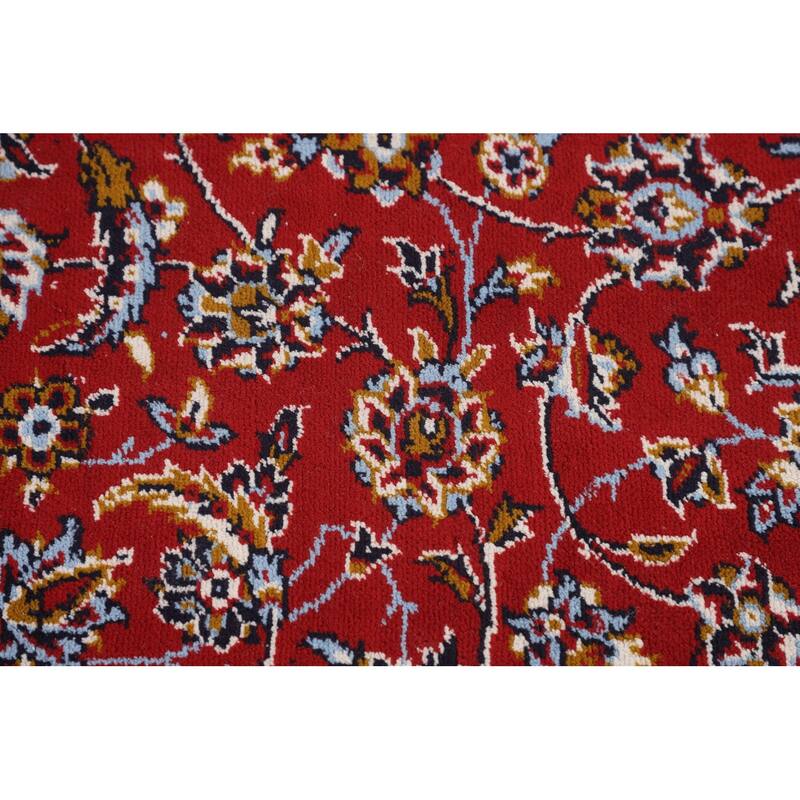 Red Floral Kashan Turkish Area Rug Home Decor Machine-Made Carpet - 9'9" x 13'4"