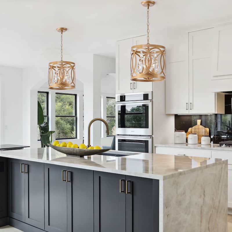 Aurelia 3-light Metal Cage Drum Chandelier