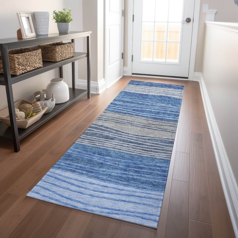 Premium Washable Super Soft Modern Ombre Mayfield Rug - Blue - 2' 3" x 7' 6" - Runner