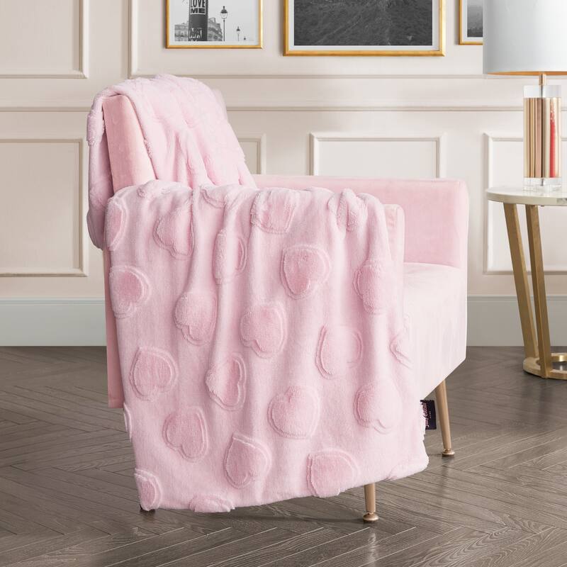 Juicy Couture 3D Faux Fur Throw Blanket