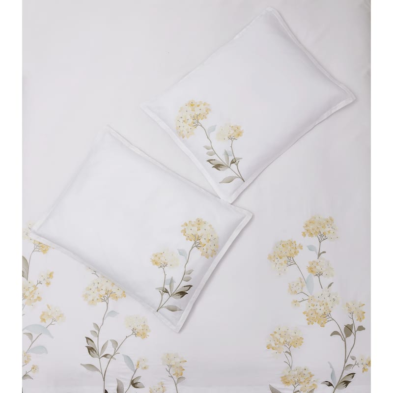Broderie ensemble housse de couette Collection Hydrangea Embroidery Duvet Set Yellow