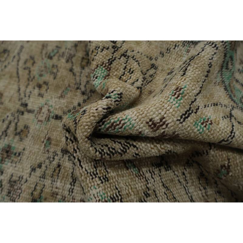 Hand Knotted Oriental 100% Wool Carpet Transitional Floral Beige & Ivories Anatolian Area Rug - 8' 10'' X 5' 11''