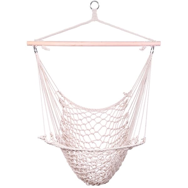 Beige Cotton Rope Hanging Air/ Sky Chair Swing - On Sale - Bed Bath &  Beyond - 14780982