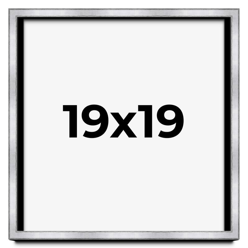 19x19 Shadow Box Frame Silver | 1.375 Inches Deep Real Wood