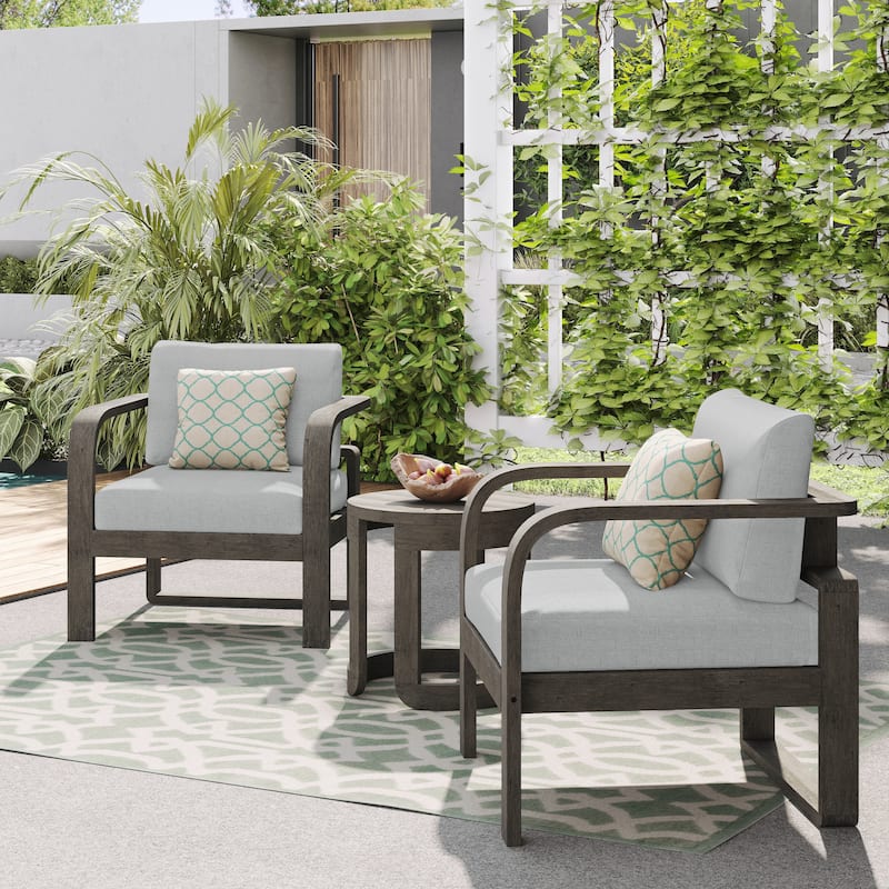 Corvus Annette 3-piece Outdoor Chat Set with Sunbrella Pillows