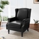 preview thumbnail 22 of 80, Mid-Century Modern Linen/ Vegan Leather Wing Back Accent Chair