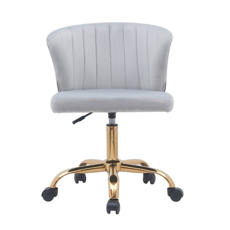 Porthos Home Rye Velvet Office Chair with Gold Chrome Legs