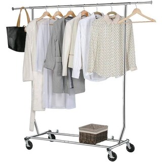 Heavy Duty Clothing Garment Rack with Locking Swivel Wheels - 21.9