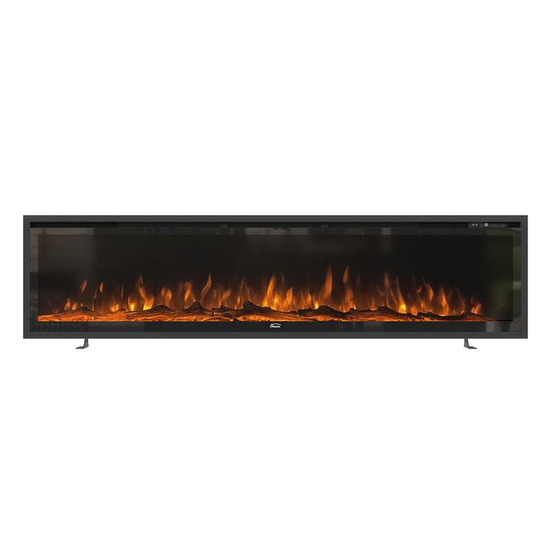 1500W Wall-Mounted &Recessed Electric Fireplace Heater with Remote Control