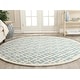 preview thumbnail 7 of 173, SAFAVIEH Handmade Chatham Signe Moroccan Modern Wool Rug 7' x 7' Round - Blue/Ivory