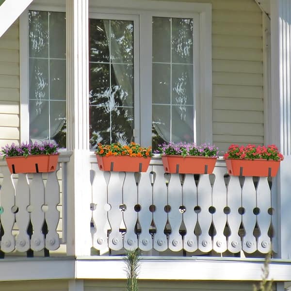 16.9 Inch Balcony Railing Planter Box - Bed Bath & Beyond - 41150364