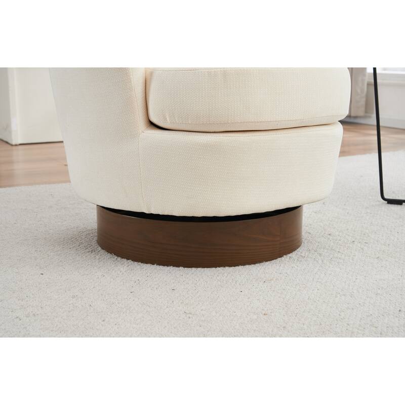 Polyester Swivel Barrel Chair